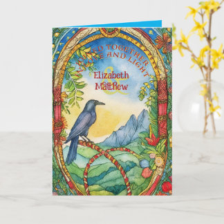 PERSONLIG HANDFASTSTING CARD PAGAN CELTIC RAVEN KORT