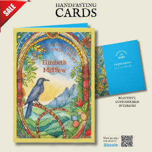 PERSONLIG HANDFASTSTING CARD PAGAN CELTIC RAVEN KORT
