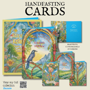 PERSONLIG HANDFASTSTING CARD PAGAN CELTIC RAVEN KORT