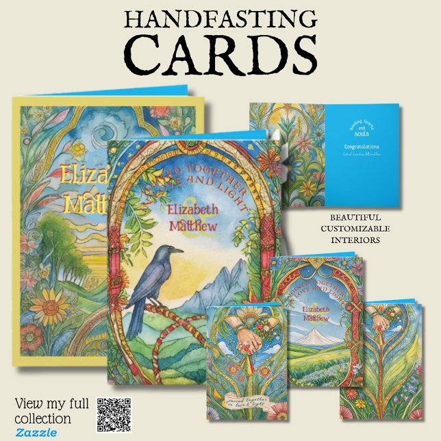 PERSONLIG HANDFASTSTING CARD PAGAN CELTIC RAVEN KORT (Skapare uppladdad)