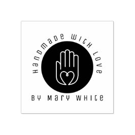 Personlig handgjord med Kärlek Hjärtand Round Stämpel