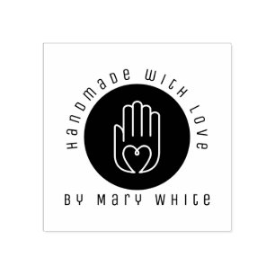 Personlig handgjord med Kärlek Hjärtand Round Stämpel