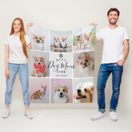 Personlig handskriven Bästa hundmamma 8 foto Fleecefilt