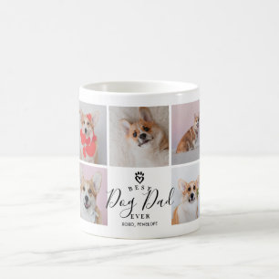 Personlig Handskriven Pappa 9-foto med bästa Hund Kaffemugg