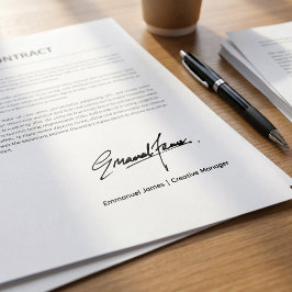 Personlig handskriven signatur och jobbtitel självfärgande stämpel