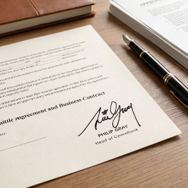 Personlig handskriven signatur och jobbtitel självfärgande stämpel