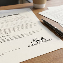 Personlig handskriven signatur och jobbtitel självfärgande stämpel
