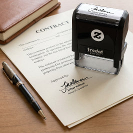 Personlig handskriven signatur och jobbtitel självfärgande stämpel