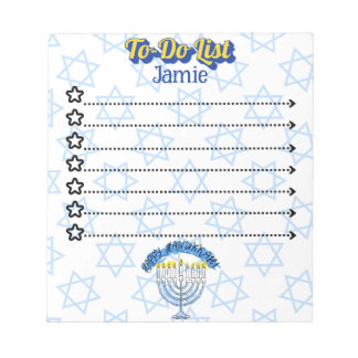 Personlig Hanukkah Anteckningsblock to-Do List