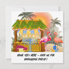 Personlig Hanukkah-kort - Beach Theme Tiki Pub Julkort