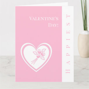 Personlig Happiest Valentines Rosa Heart Ro Kort