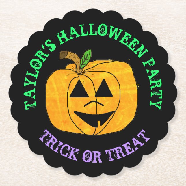 Personlig Happy halloween DisposableCoasters Underlägg Papper (Framsida)