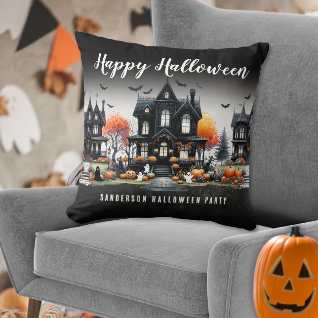 Personlig Happy halloween Kudde (Personalized Happy Halloween Throw Pillow)