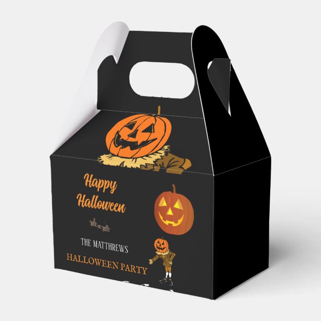 Personlig Happy halloween Pumpkin Treats Party Presentaskar (Framsidan Sidan)