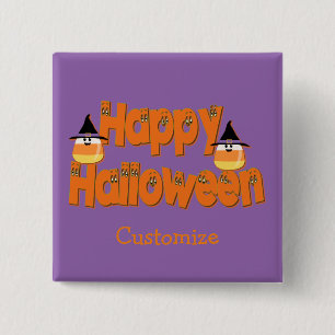 Personlig Happy halloween Whimsical Text-knapp Knapp