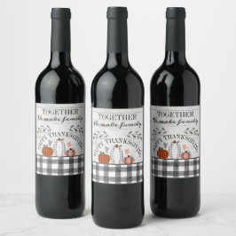 Personlig Happy thanksgiving Vinflaska Etikett