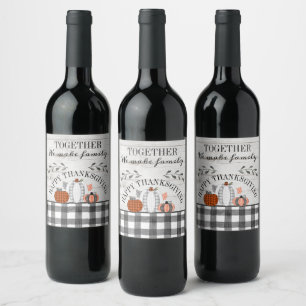 Personlig Happy thanksgiving Vinflaska Etikett