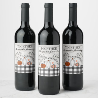 Personlig Happy thanksgiving Vinflaska Etikett