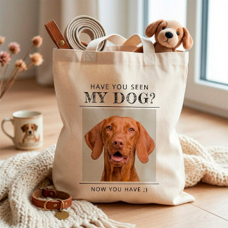 Personlig Har du sett min hund Foto Tygkasse