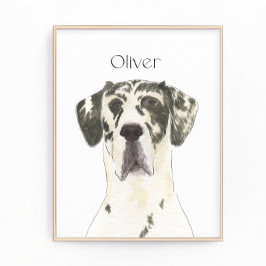 Personlig Harlequin Great dane Art Fototryck