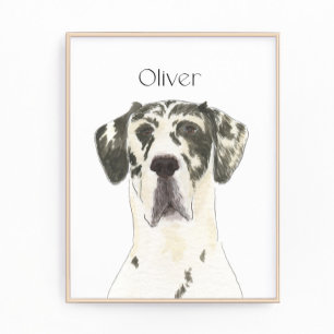 Personlig Harlequin Great dane Art Fototryck