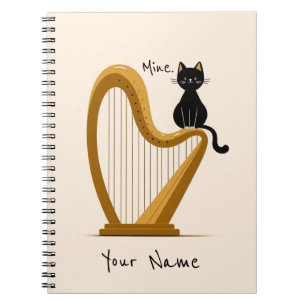 Personlig Harp and Cat - bärbar dator Anteckningsbok