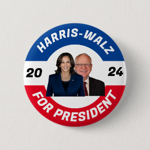 Personlig Harris Walz för president 2024 Knapp