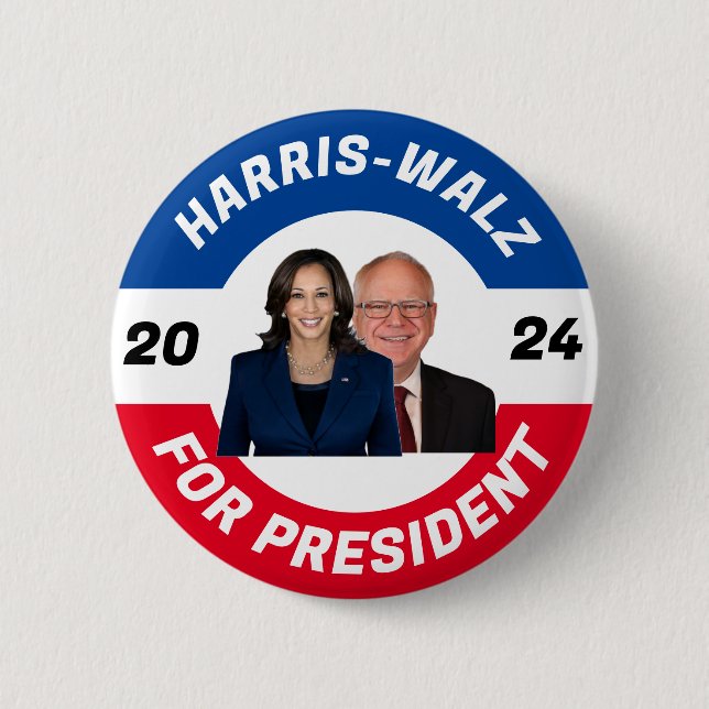 Personlig Harris Walz för president 2024 Knapp (Framsida)