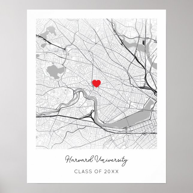 Personlig Harvard University Kartposter Poster (Framsidan)