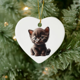 Personlig Havana Brown Kitten Julgransprydnad Keramik