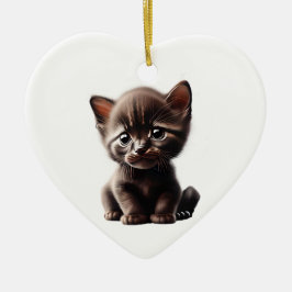 Personlig Havana Brown Kitten Julgransprydnad Keramik