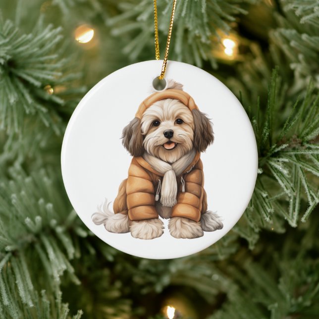 Personlig Havanese Hund Art Julgransprydnad Keramik (Träd)