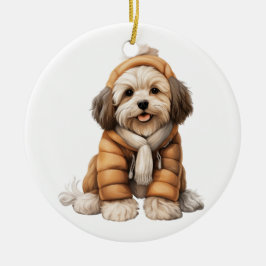 Personlig Havanese Hund Art Julgransprydnad Keramik