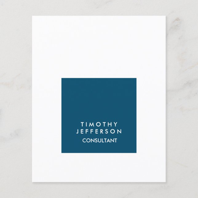 Personlig Havets blå Elegant Modern Flygblad (Framsidan)