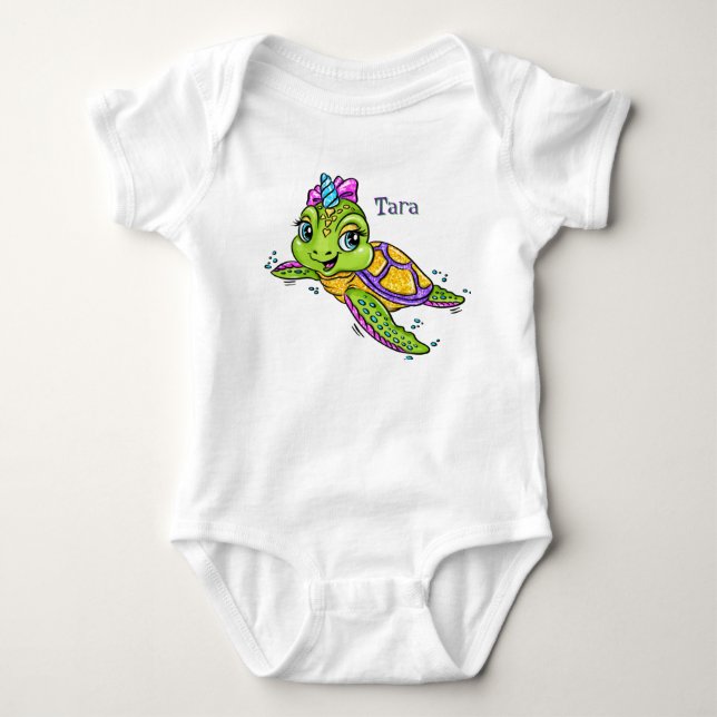 Personlig havssköldpadda t shirt (Framsida)