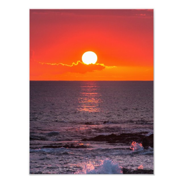 Personlig Hawaii Beach Ocean Tropical Sunset Fototryck (Framsidan)