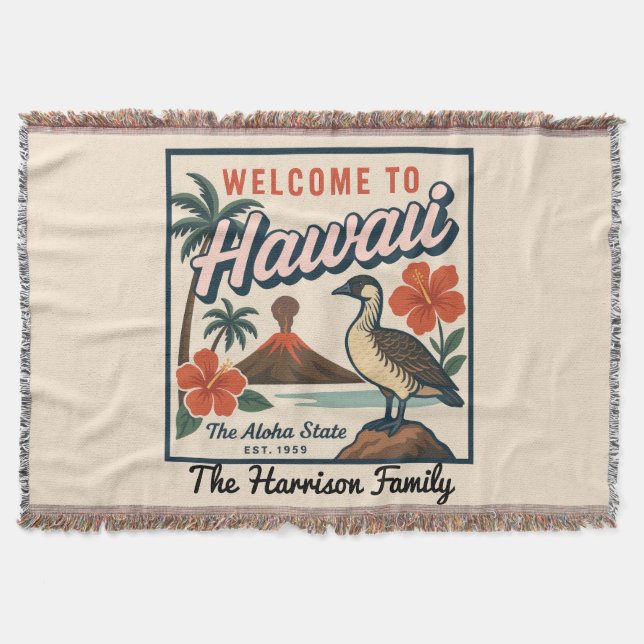 Personlig Hawaii-kastfilt Filt (Framsidan)