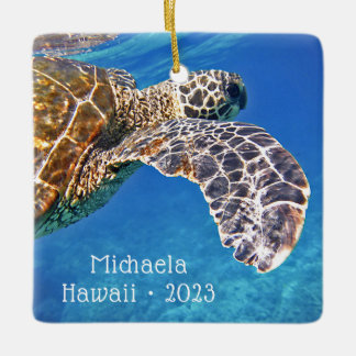 Personlig Hawaii Sea Turtle Julgransprydnad Keramik