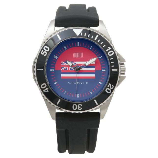 Personlig Hawaii Statlig flagga Watch Design Armbandsur (Framsida)