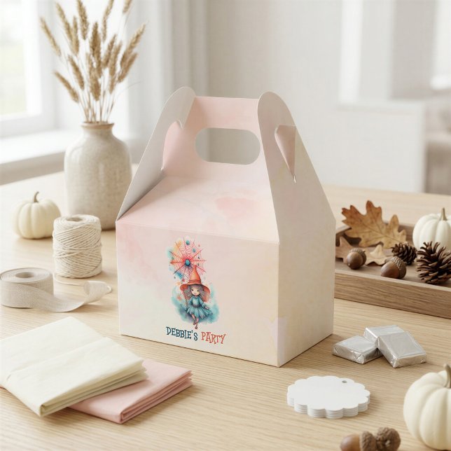 Personlig häxa Halloween födelsedagsfirande Presentaskar (Skapare uppladdad)