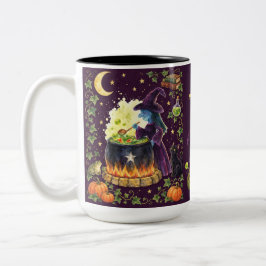 Personlig Häxans Brygd Sagobok Halloween Två-Tonad Mugg