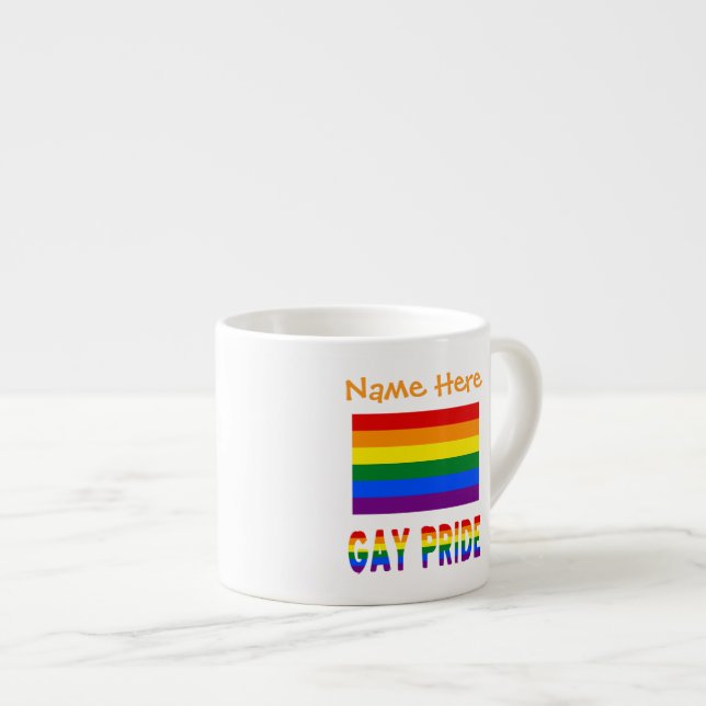 Personlig HBTQ-regnbåge Gay Pride-flagga  Espressomugg (Framsida höger)