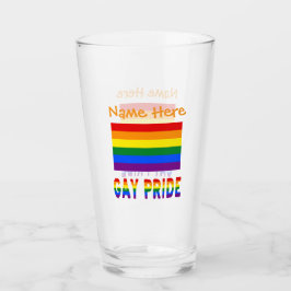 Personlig HBTQ-regnbåge Gay Pride-flagga Glaskopp