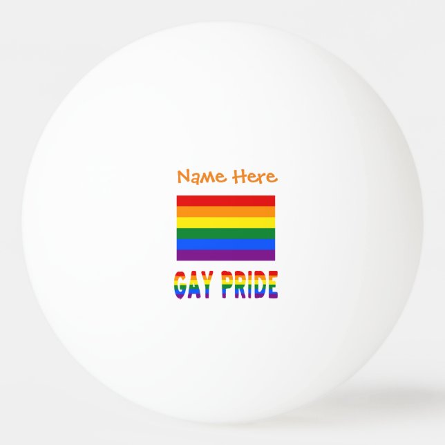 Personlig HBTQ-regnbåge Gay Pride-flagga Pingisboll (Framsidan)