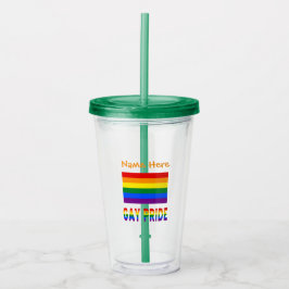 Personlig HBTQ-regnbåge Gay Pride-flagga Take Away Mugg