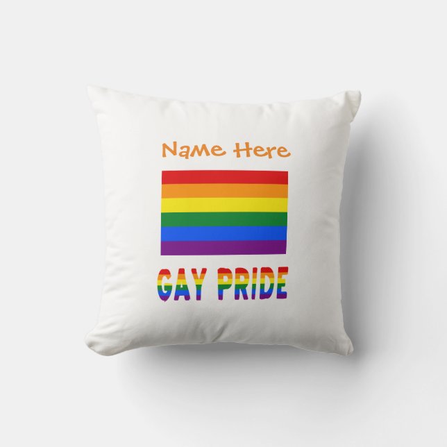 Personlig HBTQ-regnbåge Pride-flagga Kudde (Framsida)