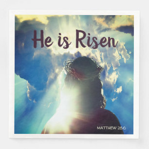 Personlig HE ÄR RISEN Religiösa Jesus Påsk Pappersservett