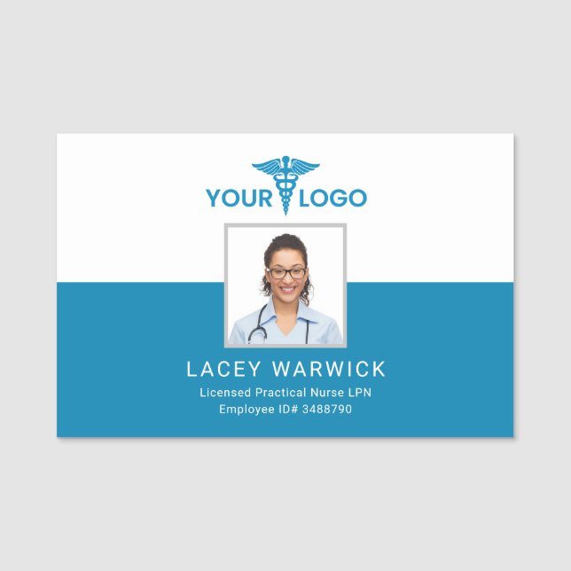 Personlig Health Care Logotyp Nurse Photo ID Namnbricka (Framsida)