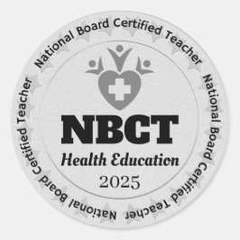 Personlig Health Education NBCT Auktoriserad Teach Runt Klistermärke