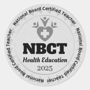 Personlig Health Education NBCT Auktoriserad Teach Runt Klistermärke